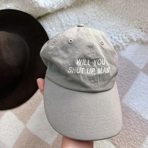 Newhattan Will you shut up, man? baseball cap taupe color. Joe Biden quote